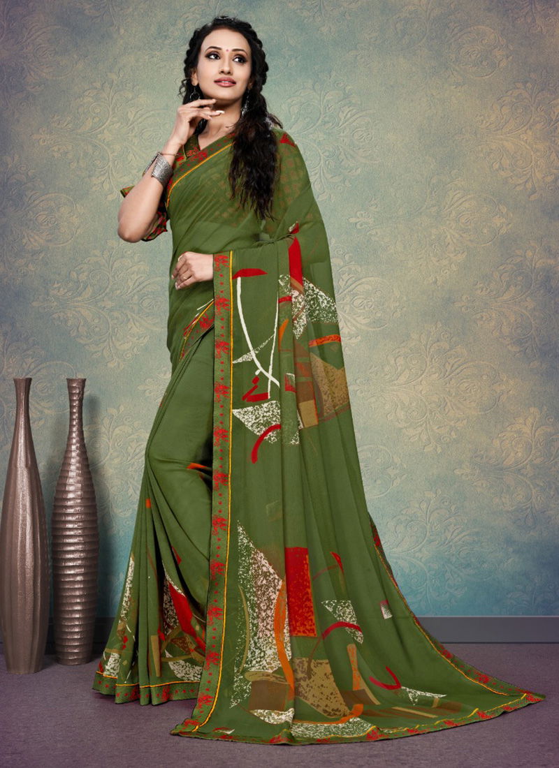 Desire Weightless Fancy Border And Printed Casual Party Wear Sarees 1992-1999